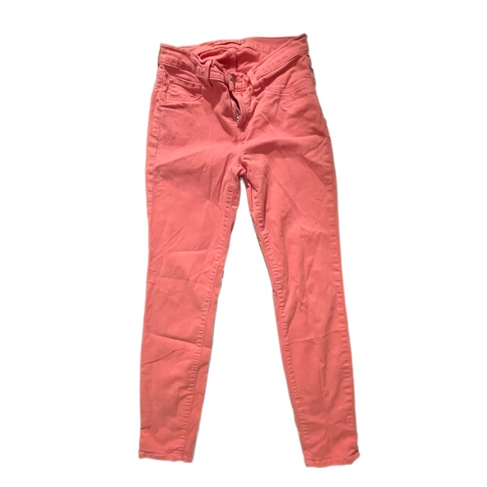 J Brand 835 Mid-Rise Capri Crop Coral Skinny Jeans